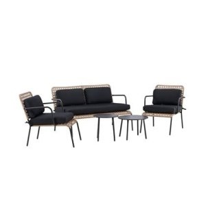 Fjôrd - Tuinset Naturel|Zwart - Wicker|Staal - Paola