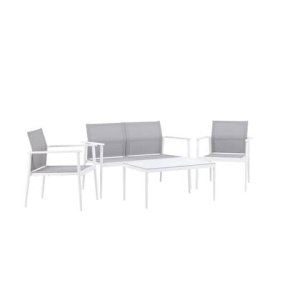 Fjôrd - Tuinset Wit|Grijs - Aluminium|Textiel - Break