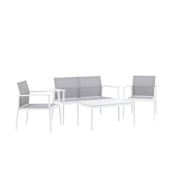 Fjôrd - Tuinset Wit|Grijs - Aluminium|Textiel - Break