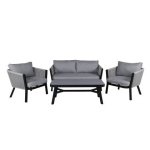 Fjôrd - Tuinset Zwart Lounge - Aluminium - Virya