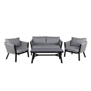 Fjôrd - Tuinset Zwart Lounge - Aluminium - Virya