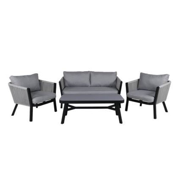 Fjôrd - Tuinset Zwart Lounge - Aluminium - Virya