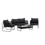 Fjôrd - Tuinset Zwart Seater - Touw - Utah