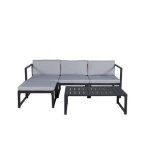 Fjôrd - Tuinset Zwart|Grijs - Aluminium - Salvador