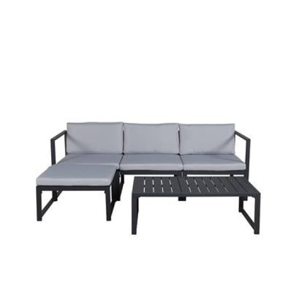 Fjôrd - Tuinset Zwart|Grijs - Aluminium - Salvador