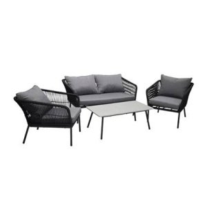 Fjôrd - Tuinset Zwart|Grijs - Aluminium|Touw - Lindos