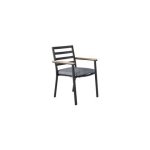Fjôrd - Tuinstoel Zwart - Teakhout - Brasilia - Set van 2
