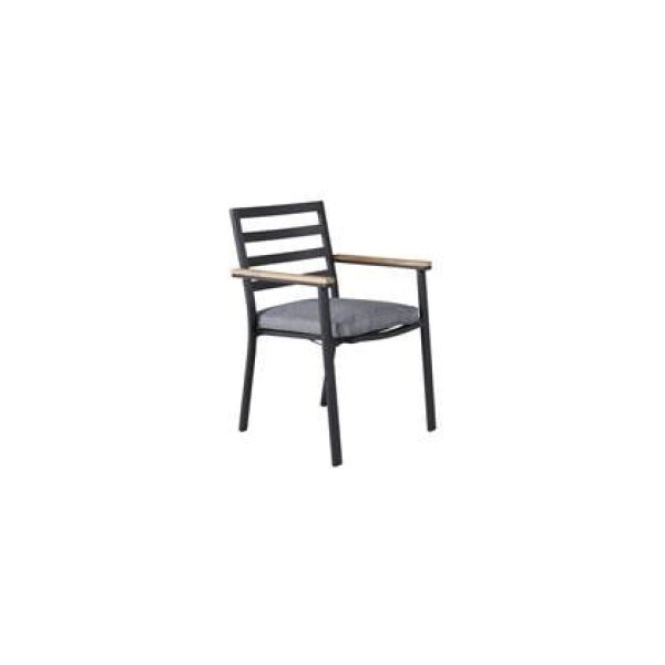 Fjôrd - Tuinstoel Zwart - Teakhout - Brasilia - Set van 2