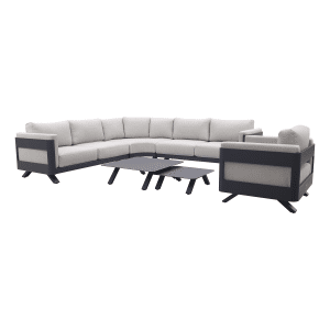 GI Realdo loungeset met loungestoel - Carbon black/Zand