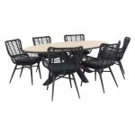 Garden Impressions Jasmine - Black|Edison 220x115 cm. - ovale tuinset