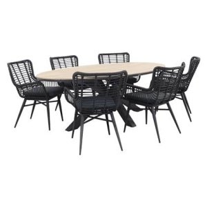 Garden Impressions Jasmine - Black|Edison 220x115 cm. - ovale tuinset