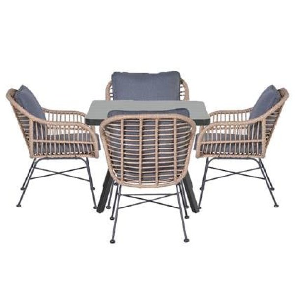 Garden Impressions Lucas tuinset 5-delig - Mina tafel 90x90 cm
