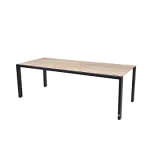 Goa Tafelframe Antracite Met HPL Tafelblad Teak Pattern 220 x 95 cm - 4so