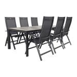 Hartman Roma/Kings tuinset antraciet - 220x100 cm.