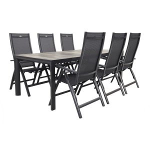 Hartman Roma/Kings tuinset antraciet - 220x100 cm.