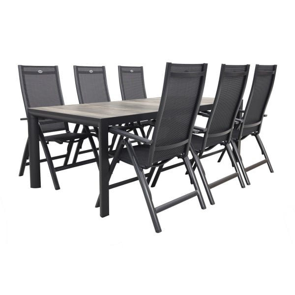 Hartman Roma/Kings tuinset antraciet - 220x100 cm.