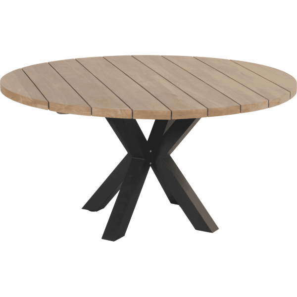 Hartman Ronde Tuintafel 'Stephanie' Teakhout, 150cm, kleur Naturel/Zwart