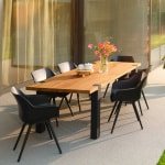 Hartman Tuintafel 'Esmee' Teakhout, 200 x 100cm, kleur Naturel/Zwart