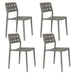 Housecraft Living Serra Tuinstoelen Kunststof Grijs - Set van 4