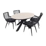 Jasmine Black / GI Edison 180 x 115 cm. tafel - ovale tuinset