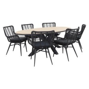Jasmine - Black / Garden Impressions Edison 220 x 115 cm. - ovale tuinset