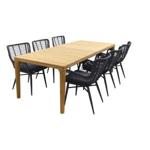 Jasmine - Black / Liam tuinset - 240x100 cm.