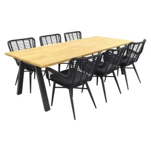 Jasmine Black/Ambassador 240x100 cm. tuinset - 7 delig