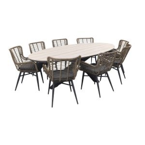 Jasmine - Natural / Garden Impressions Edison 280x140 cm. - ovale tuinset