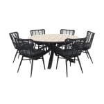 Jasmine black / Garden Impressions Edison 148 cm. - ronde tuinset