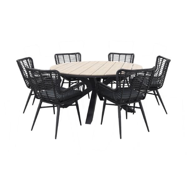 Jasmine black / Garden Impressions Edison 148 cm. - ronde tuinset