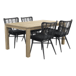Jasmine black/Rome grey 170 cm. tuinset - 5-delig