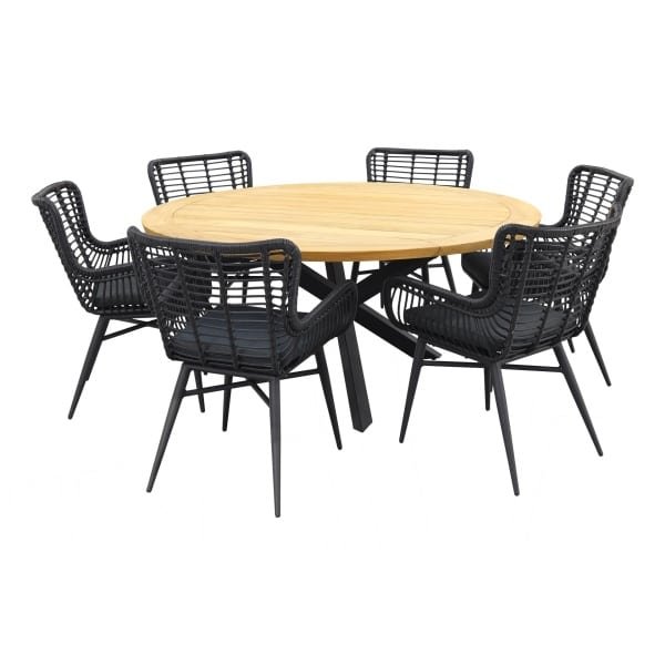 Jasmine black/Taste Prado 160 cm. - Ronde tuinset
