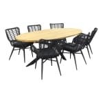 Jasmine black/Taste Prado Ellips 240x115 cm. tuinset - 7-delig
