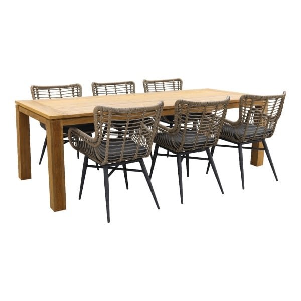 Jasmine natural/Rome brown 240 cm. tuinset - 7-delig