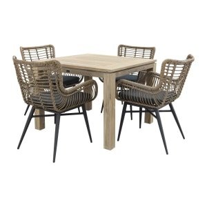 Jasmine natural/Rome grey 100 cm. - tuinset 5-delig