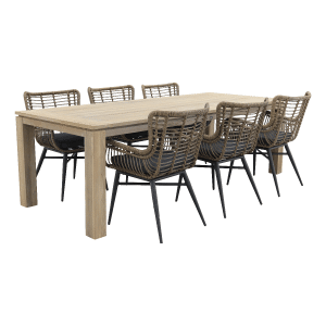 Jasmine natural/Rome grey 240 cm. tuinset - 7-delig