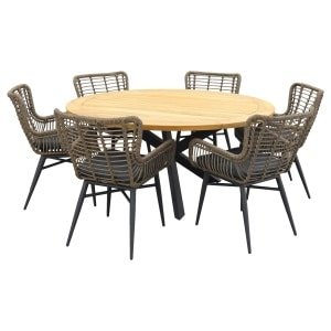 Jasmine natural/Taste Prado 160 cm. - Ronde tuinset
