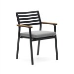 Kave Home Bona tuinstoel zwart teak hout