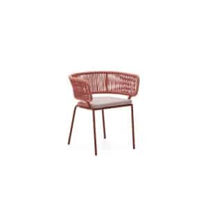 Kave Home Kave Home Eetkamerstoel Nadin, Nadin Stoel Met Terracotta Touw En Gegalvaniseerd Staal