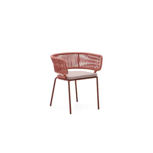 Kave Home Kave Home Eetkamerstoel Nadin, Nadin Stoel Met Terracotta Touw En Gegalvaniseerd Staal