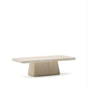 Kave Home Salontafel Drasi Travertinlook, 140 x 70cm - Beige