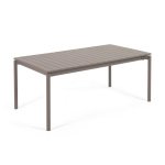 Kave Home Uitschuifbare Tuintafel 'Zaltana' 180 - 240 x 100cm, kleur Mat Bruin