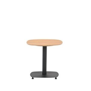 Leon bijzettafel - aluminium - carbon black -light teak look-50x50 cm