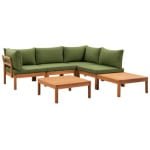 Loungeset Orleans V1 - groen - 6-delig - Leen Bakker