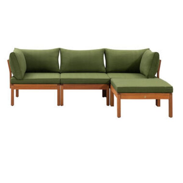 Loungeset Orleàns - groen - 4-delig - Leen Bakker