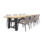 Lumino/Keltex stapelbare tuinset 330x101 cm. (9-delig) - Teak/Zand