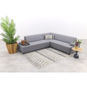 Malaga hoekbank loungeset chaise longue - Lichtgrijs