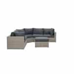 Menorca lounge set 4-dlg vintage willow L-shape/r.black - Garden impressions
