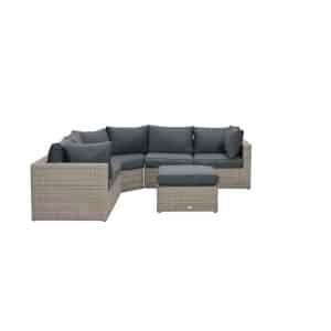 Menorca lounge set 4-dlg vintage willow L-shape/r.black - Garden impressions