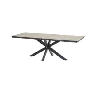 Minerva Tafelframe Antracite met HPL Teak Pattern Tafelblad 220 x 95 cm - 4so